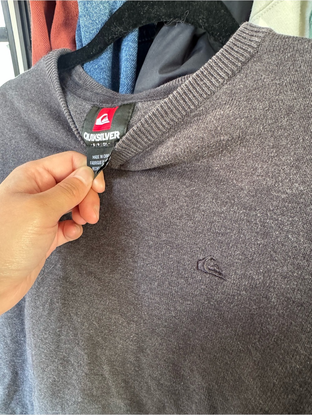 Quiksilver Men's Heather Charcoal Crewneck Sweater